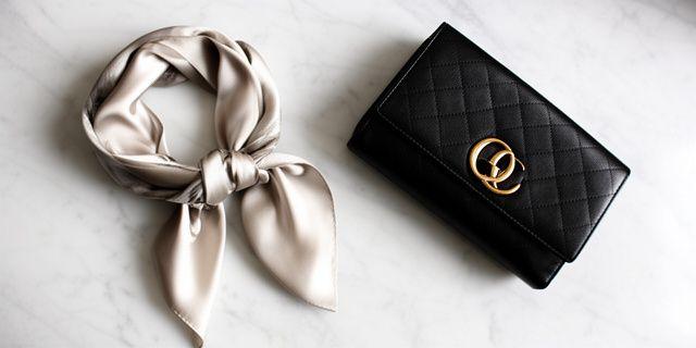 Silk scarf and accessory detail